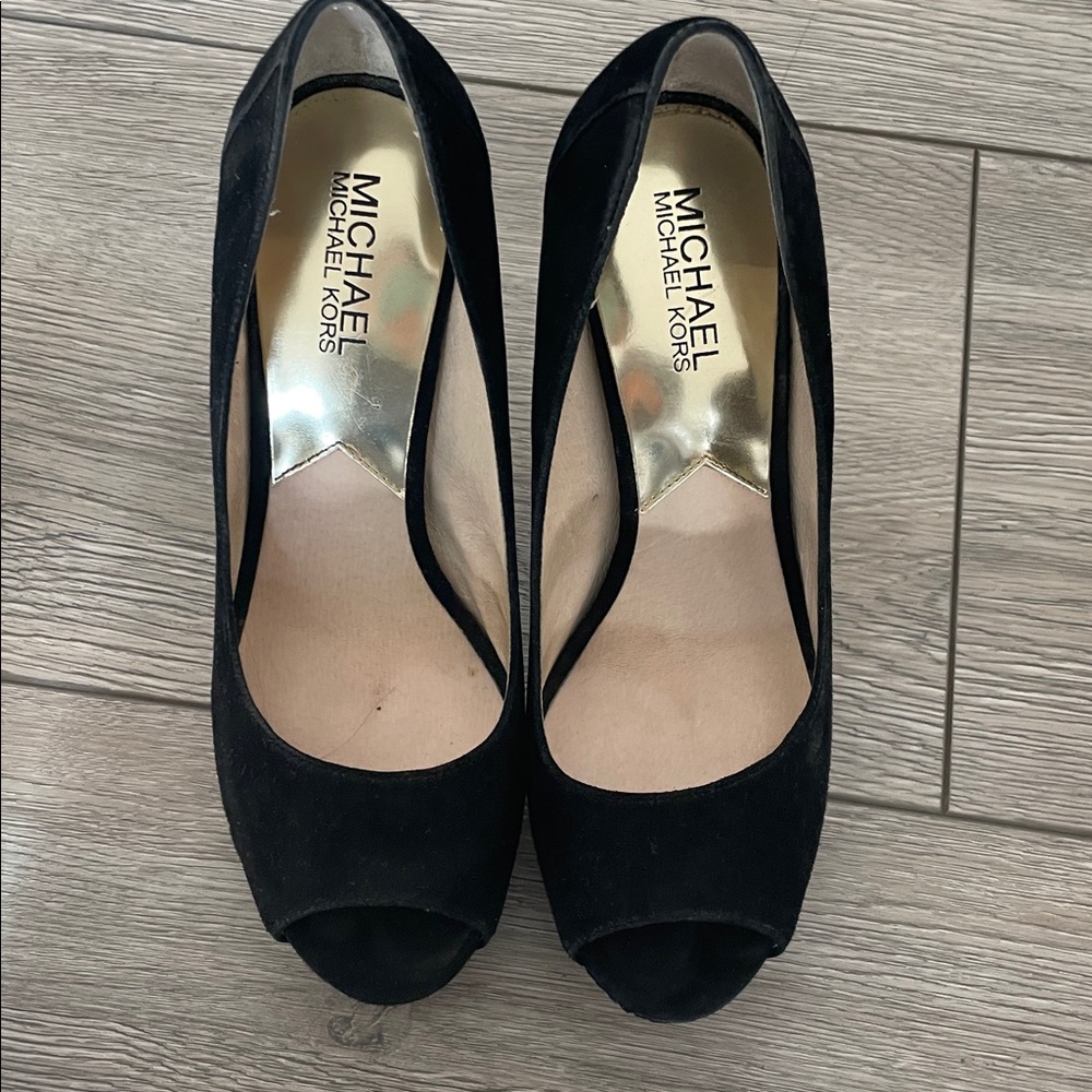 Michael Kors Classic Black Peep Toe Heels